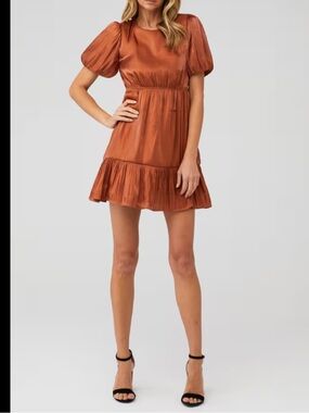 Line and Dot Danielle Mini Dress in Toffee Size Small